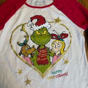 The Grinch Jumping Beans LS Ringer Tee Girls Size 7